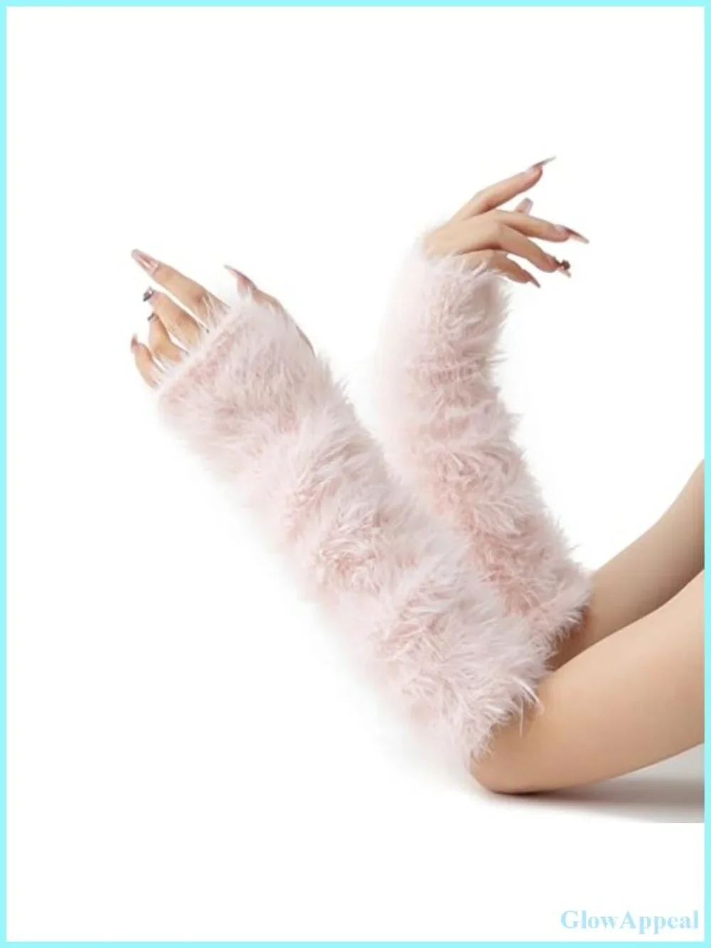 Fuzzy Non-Itch Fingerless Gloves Arm Warmers Stretch Knit Velvet